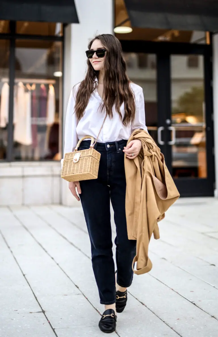 How To Style A Basic White Button Up Shirt - SimplyByKristina
