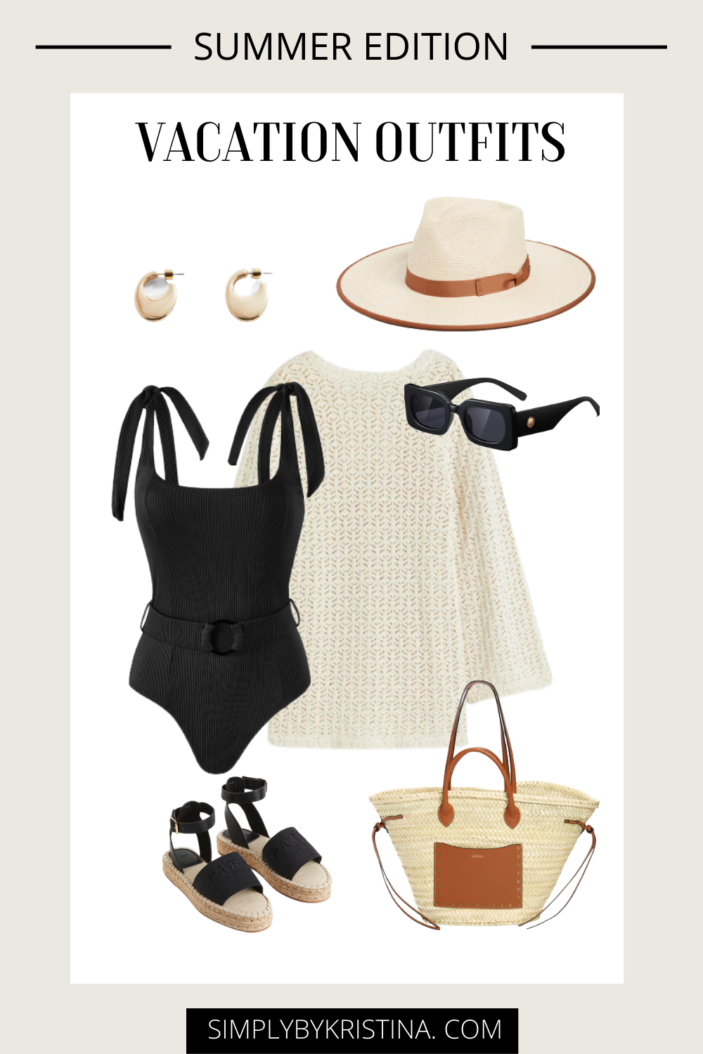 A Minimalistic and Stylish Summer Vacation Capsule Wardrobe 