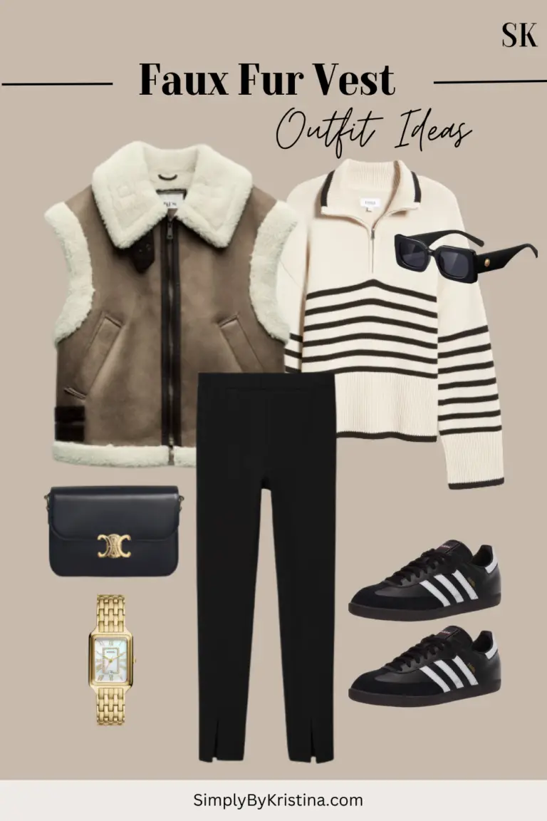 Floral Faux Lamb Wool Vest Jacket Set-Up